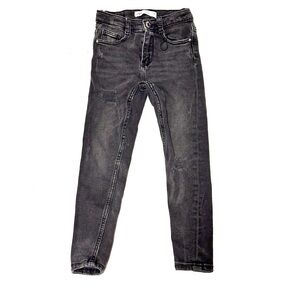 Zara Washed Black Skinny Distressed Jeans